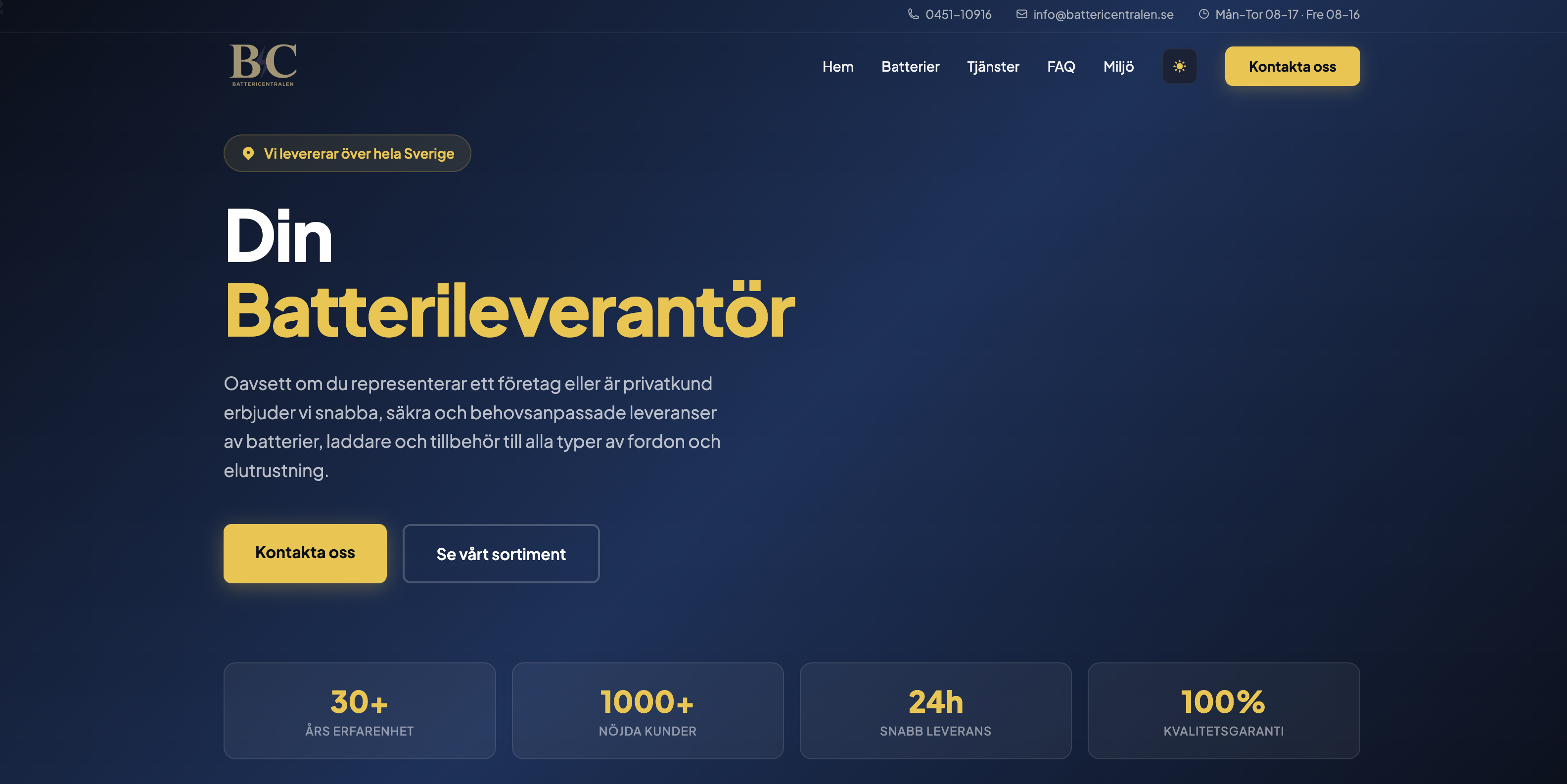 Battericentralen på mobil